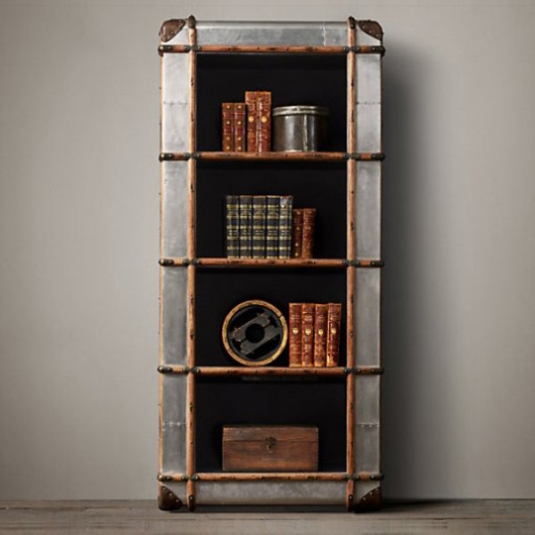 RH Richards Polished Aluminum Shelving Bookcase Алюминий Коричневый винтаж RH Richards Polished Aluminum Shelving Bookcase Алюминий Коричневый винтаж в Орле | Loft Concept
