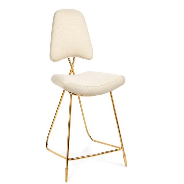 Барный стул Jonathan Adler Maxime Bar stool Бежево-серый Золотой Барный стул Jonathan Adler Maxime Bar stool Бежево-серый Золотой в Орле | Loft Concept