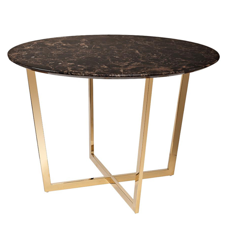 Обеденный стол Dining table Jacques round Brown Коричневый Золотой Обеденный стол Dining table Jacques round Brown Коричневый Золотой в Орле | Loft Concept