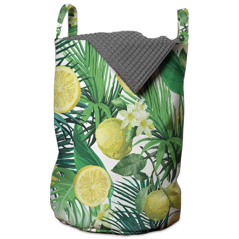 Корзина Tropical Lemons Basket Зеленый Белый Желтый Корзина Tropical Lemons Basket Зеленый Белый Желтый в Орле | Loft Concept