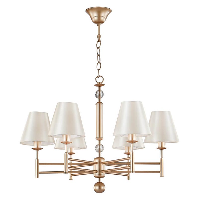 Люстра Sharma Chandelier 6 Золотой Бежевый Люстра Sharma Chandelier 6 Золотой Бежевый в Орле | Loft Concept