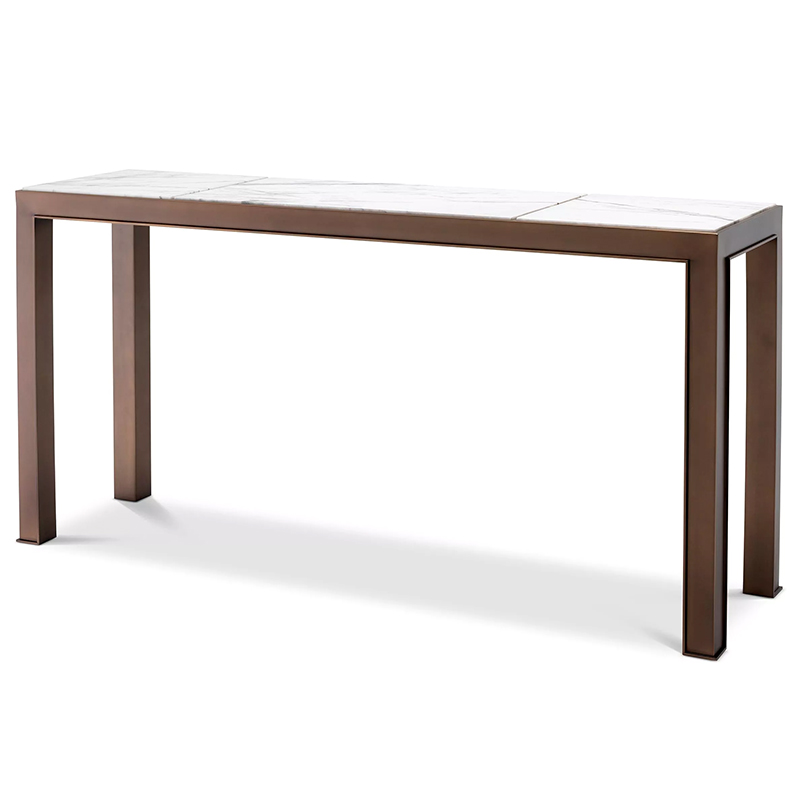 Консоль Eichholtz Console Table Tardieu Белый Мрамор Bianco Бронза Винтажная латунь Консоль Eichholtz Console Table Tardieu Белый Мрамор Bianco Бронза Винтажная латунь в Орле | Loft Concept