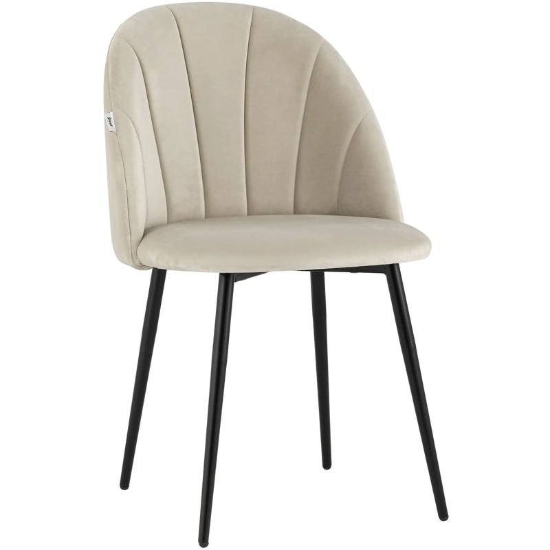 Стул Balsari S Chair Молочный Велюр Черные ножки Молочный Черный Стул Balsari S Chair Молочный Велюр Черные ножки Молочный Черный в Орле | Loft Concept