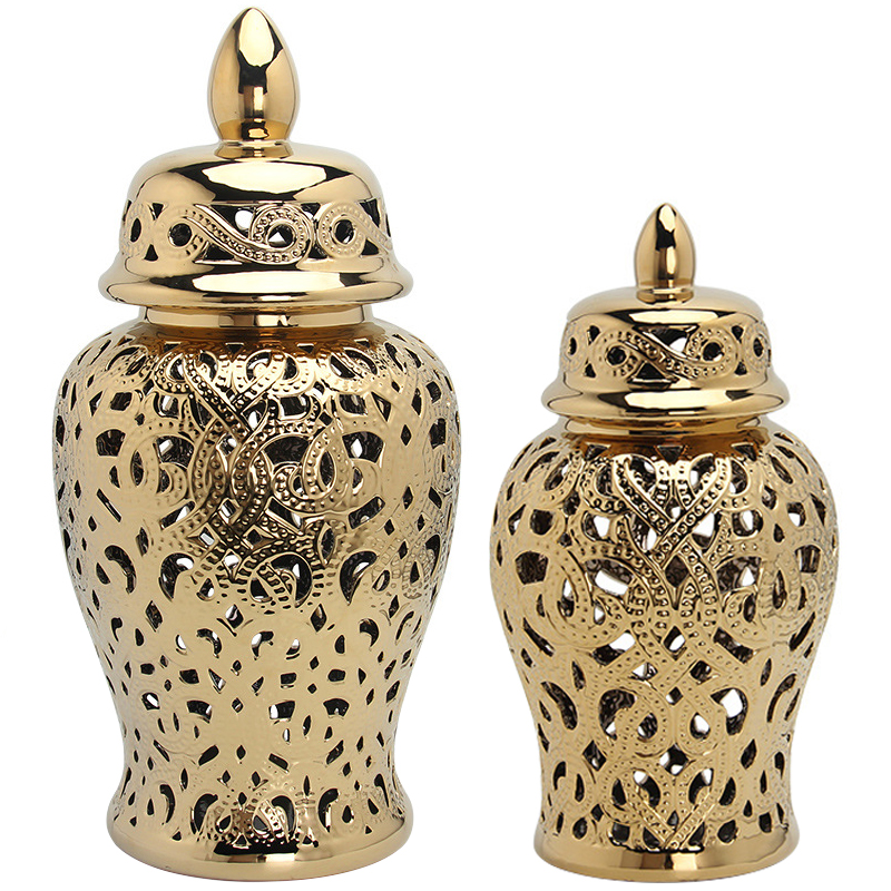 Ваза с крышкой Golden Interlacing Vase Золотой Ваза с крышкой Golden Interlacing Vase Золотой в Орле | Loft Concept