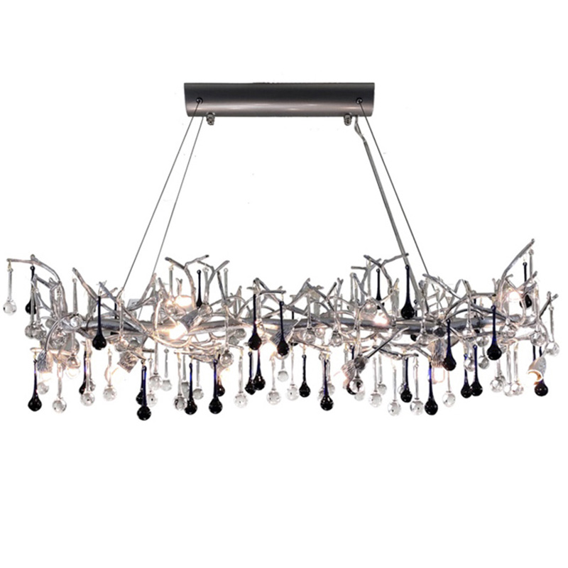 Люстра Waterfall Chandelier Crystal Silver Drops Серебряный Прозрачный в Орле | Loft Concept 