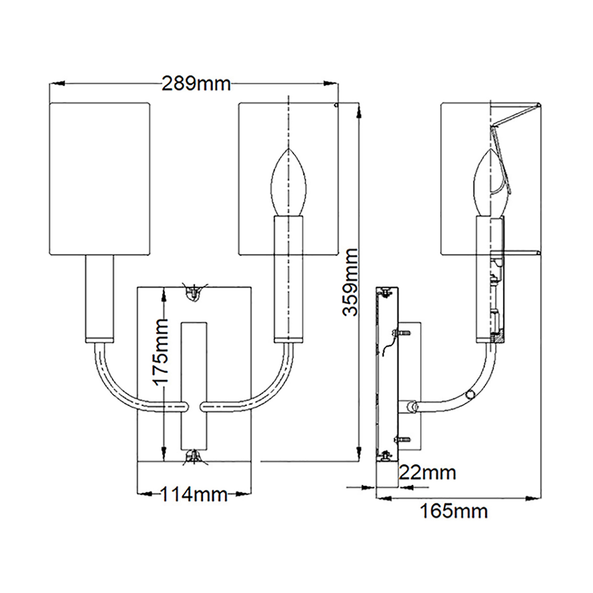 Бра с прямоугольным основанием и 2-мя белыми цилиндрическими льняными абажурами Feiss в Орле