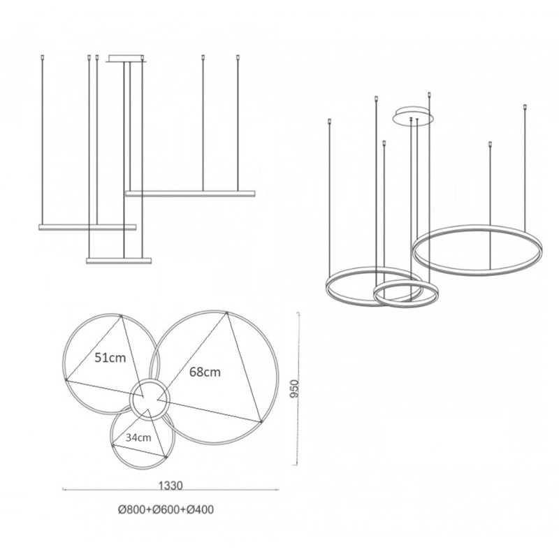 Люстра Crystal round chandelier 3 кольца Белый Люстра Crystal round chandelier 3 кольца Белый в Орле