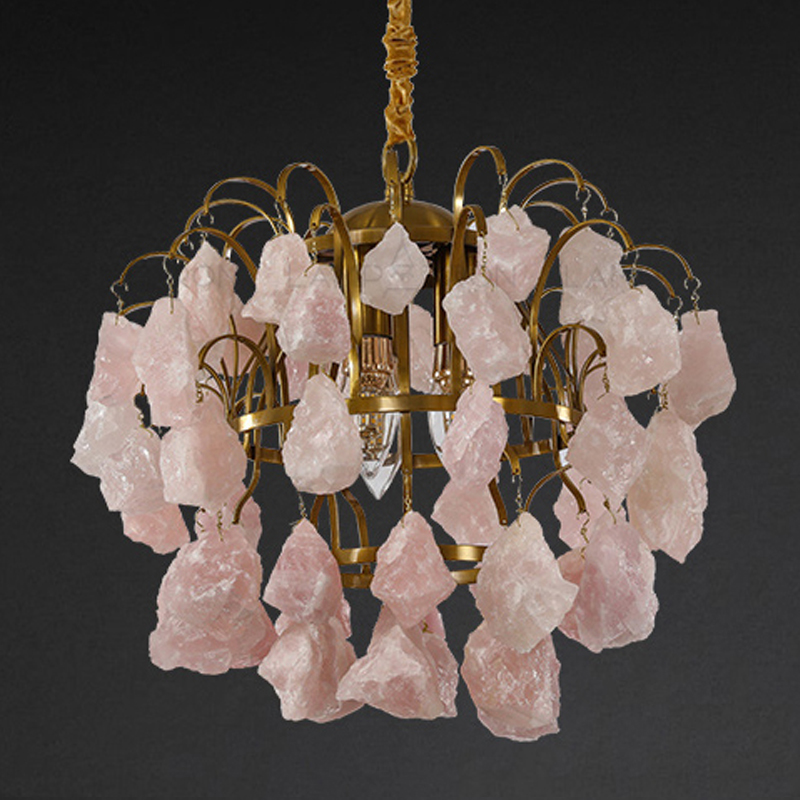 Hardis Pink stone Chandelier 30 Латунь Дымчатая Роза Hardis Pink stone Chandelier 30 Латунь Дымчатая Роза в Орле | Loft Concept