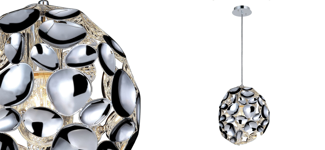 Подвесной светильник цвета хром CLAM - фото