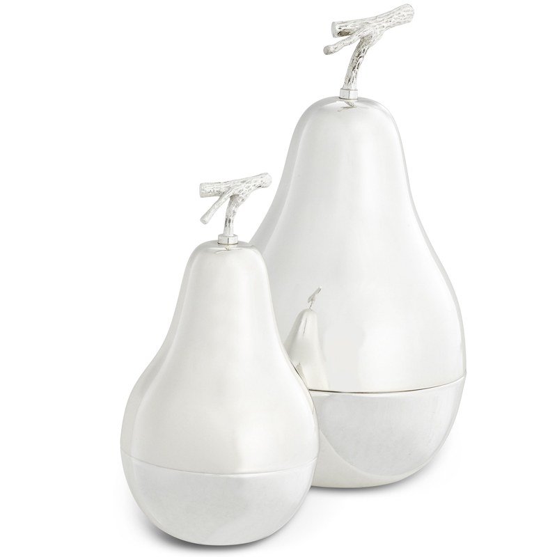 Комплект шкатулок Eichholtz Box Pear Set of 2 Silver Серебряный Комплект шкатулок Eichholtz Box Pear Set of 2 Silver Серебряный в Орле | Loft Concept