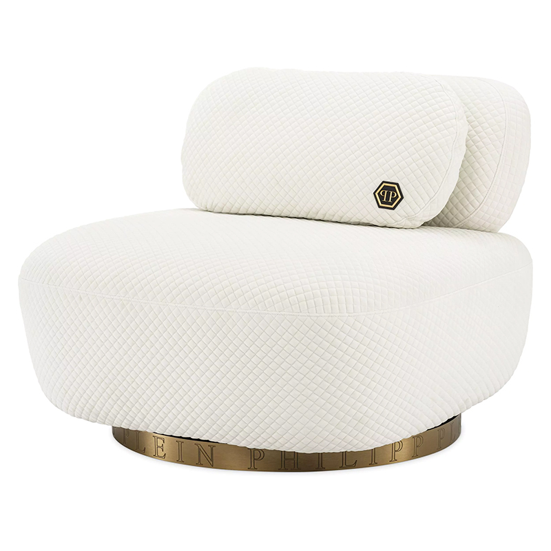 Кресло Philipp Plein Chair Signature White Белый Золотой Кресло Philipp Plein Chair Signature White Белый Золотой в Орле | Loft Concept