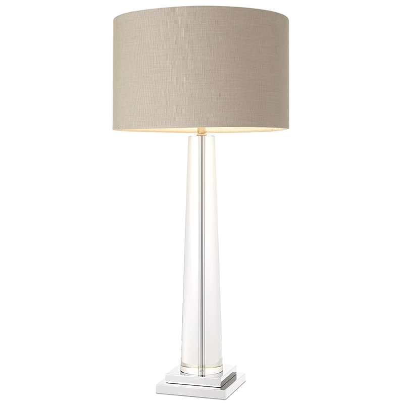 Настольная лампа Eichholtz Table Lamp Oasis Прозрачное Стекло Бежево-серый Никель Настольная лампа Eichholtz Table Lamp Oasis Прозрачное Стекло Бежево-серый Никель в Орле | Loft Concept