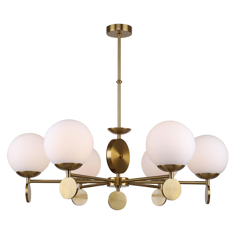 Люстра Kyran Chandelier Bronze 6 Бронза Белый Люстра Kyran Chandelier Bronze 6 Бронза Белый в Орле | Loft Concept