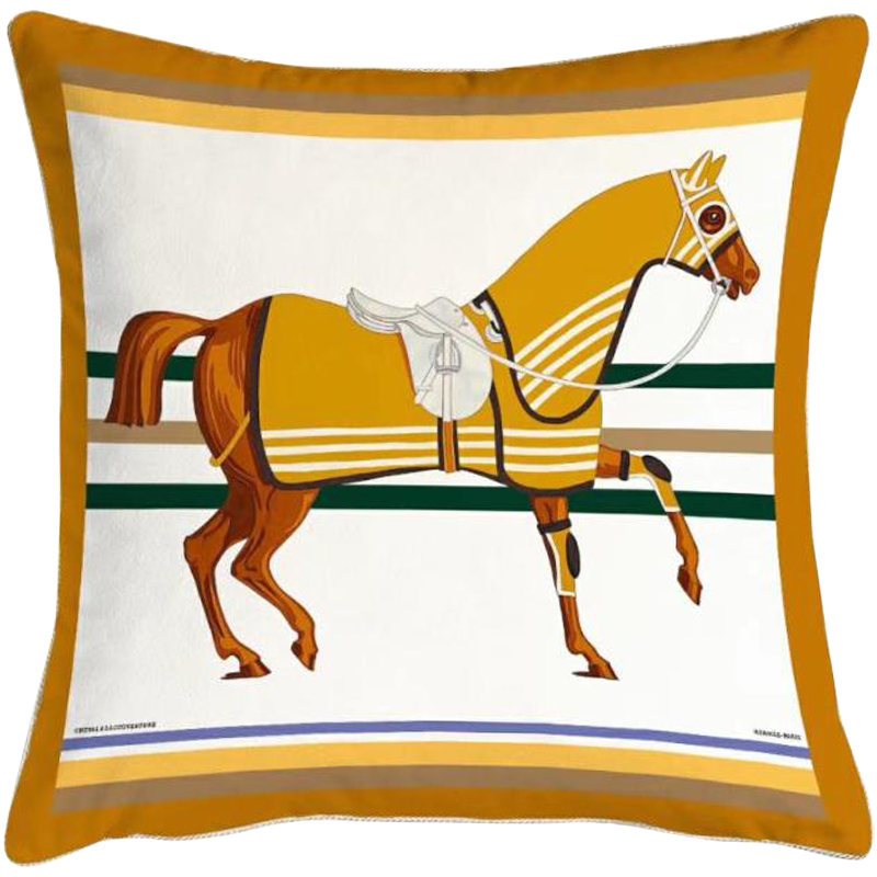 Декоративная подушка Hermes Horse 68 Мульти Горчичный Декоративная подушка Hermes Horse 68 Мульти Горчичный в Орле | Loft Concept