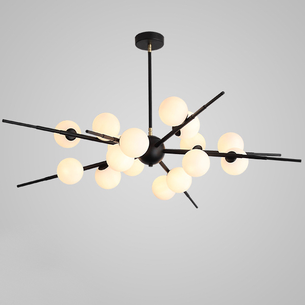 Люстра Cherry Bomb 16 balls black Черный Белый Люстра Cherry Bomb 16 balls black Черный Белый в Орле | Loft Concept
