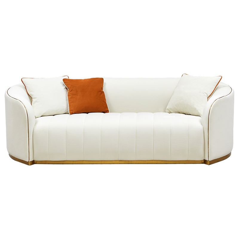 Диван Montel Sofa Молочный Оранжевый Латунь Диван Montel Sofa Молочный Оранжевый Латунь в Орле | Loft Concept
