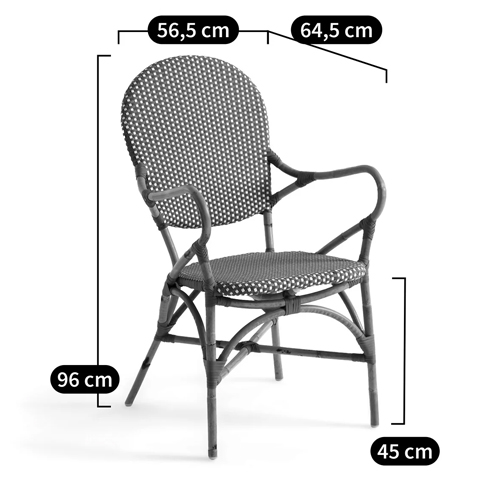 Кресло плетеное из ротанга Ronald Black White Rattan Chair в Орле