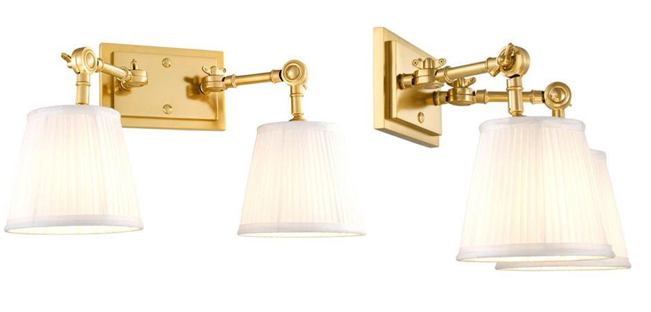 Бра Wall Lamp Wentworth Double Gold+White Бра Wall Lamp Wentworth Double Gold+White - Loft-Concept в Орле