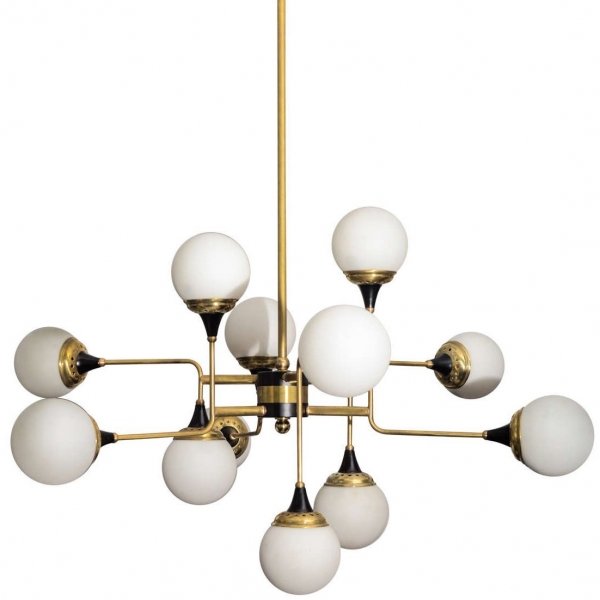 Люстра Ball Valley Random Chandelier Белый Латунь Черный Люстра Ball Valley Random Chandelier Белый Латунь Черный в Орле | Loft Concept