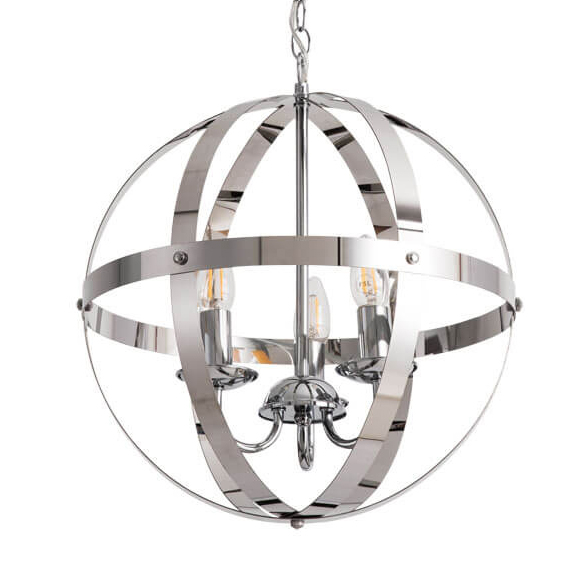 Люстра Metal Stripes Ball Хром Люстра Metal Stripes Ball Хром в Орле | Loft Concept