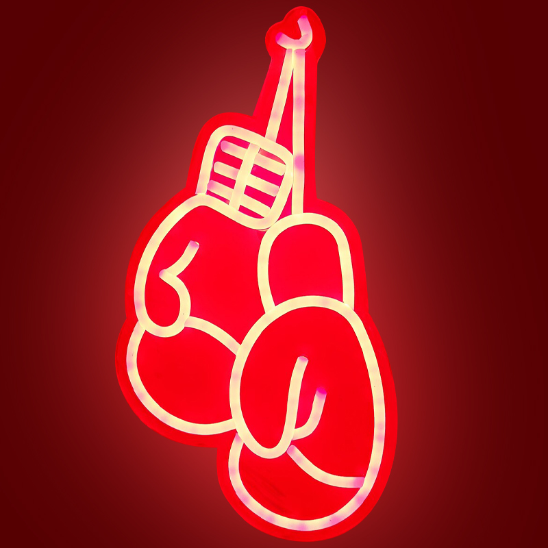 Неоновая настенная лампа Boxing Gloves Neon Wall Lamp Красный Неоновая настенная лампа Boxing Gloves Neon Wall Lamp Красный в Орле | Loft Concept
