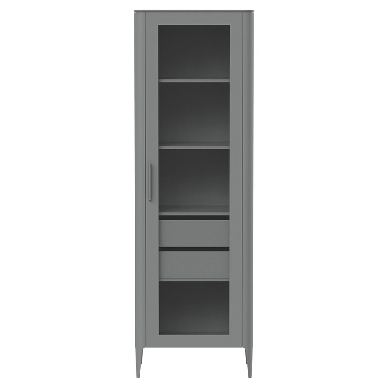 Витрина серая со стеклянной дверью с 4-мя полками и 2-мя ящиками Type  Серый в Орле | Loft Concept 