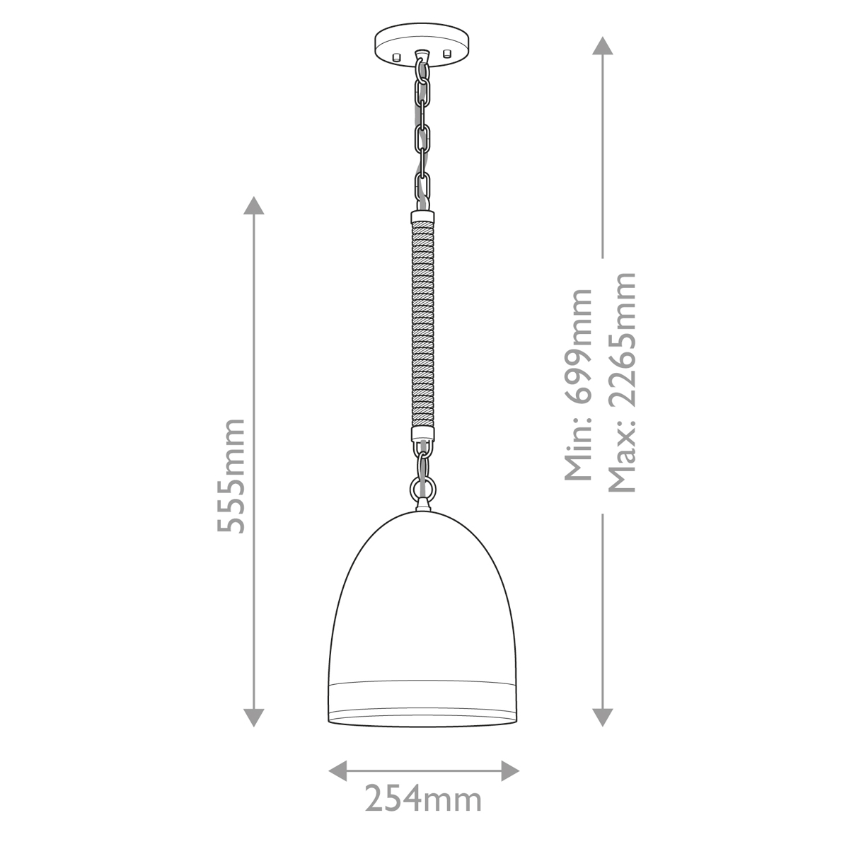 Подвесной светильник белый колоколообразный с декоративной обмоткой из веревки Hinkley в Орле