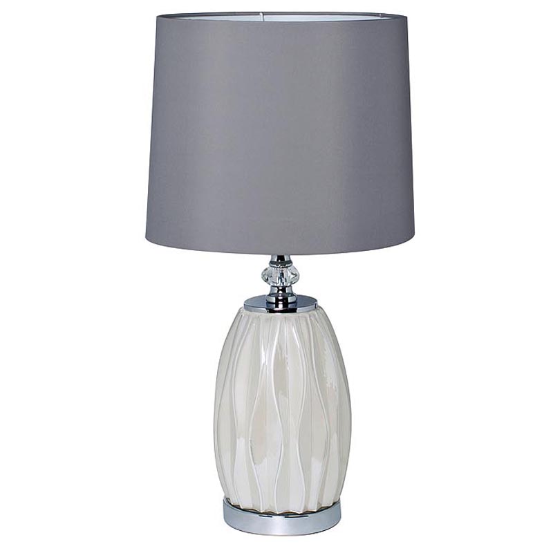 Настольная лампа Christer Table Lamp white glass Голубой Серый Никель Настольная лампа Christer Table Lamp white glass Голубой Серый Никель в Орле | Loft Concept