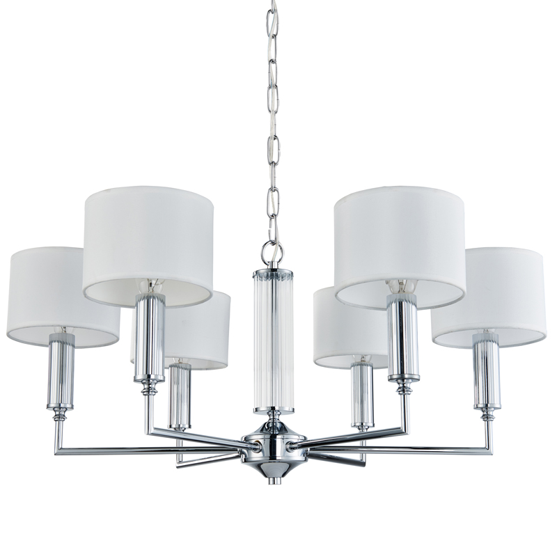 Люстра Laurent Chandelier white 66 Хром Белый Прозрачный Люстра Laurent Chandelier white 66 Хром Белый Прозрачный в Орле | Loft Concept