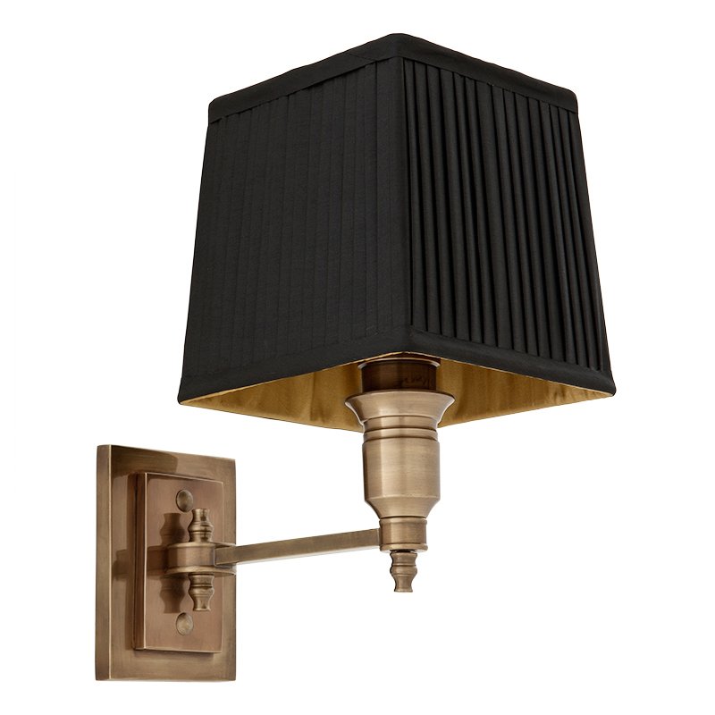 Бра Wall Lamp Lexington Single Brass+Black Латунь Античная полированная Черный Бра Wall Lamp Lexington Single Brass+Black Латунь Античная полированная Черный в Орле | Loft Concept