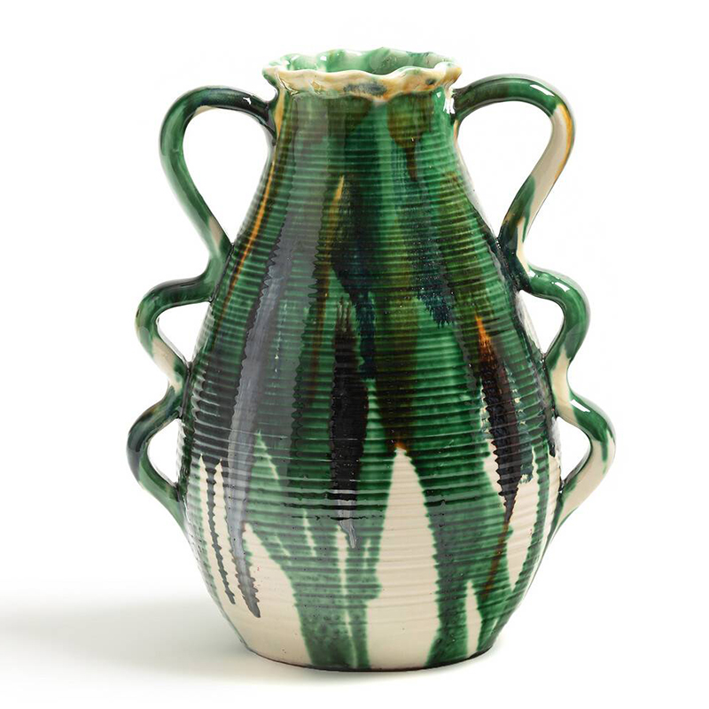 Ваза Faience Vase II Белый Зеленый Желтый Синий Ваза Faience Vase II Белый Зеленый Желтый Синий в Орле | Loft Concept