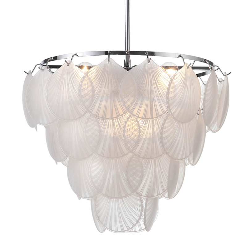 Люстра Glass Shells Suspension Chandelier Белый Хром Люстра Glass Shells Suspension Chandelier Белый Хром в Орле | Loft Concept