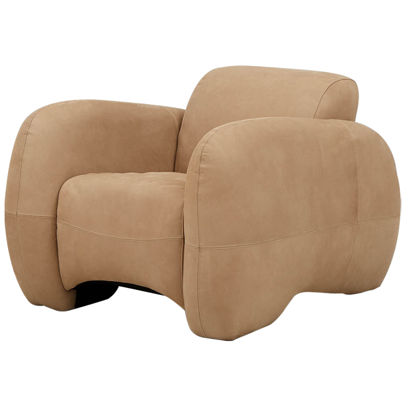 Кресло Bruno Cozy Leather Armchair Песочный Кресло Bruno Cozy Leather Armchair Песочный в Орле | Loft Concept