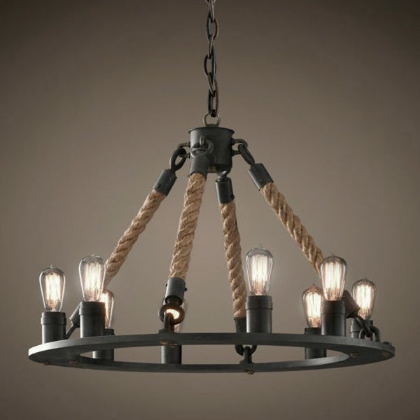 Люстра Loft Old Castle Rope Chandelier Черный Люстра Loft Old Castle Rope Chandelier Черный в Орле | Loft Concept