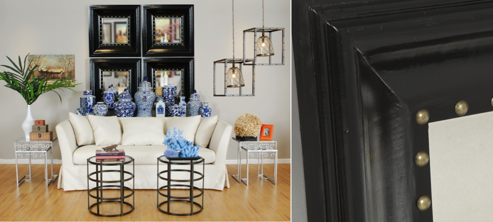 Зеркало настенное состаренное Black Foursquare Зеркало настенное состаренное Black Foursquare - Loft-Concept в Орле