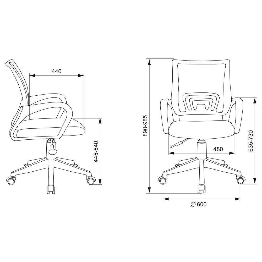 Офисное кресло с основанием из белого пластика Desk chairs Black Офисное кресло с основанием из белого пластика Desk chairs Black в Орле