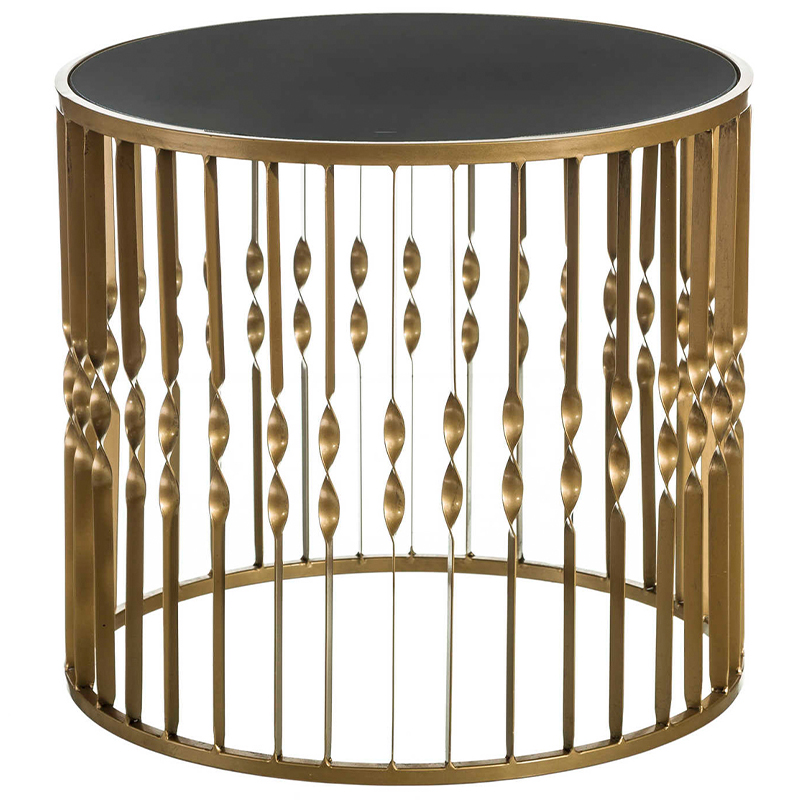 Круглый кофейный стол Arla Round Coffee Table Черный Золотой в Орле | Loft Concept 