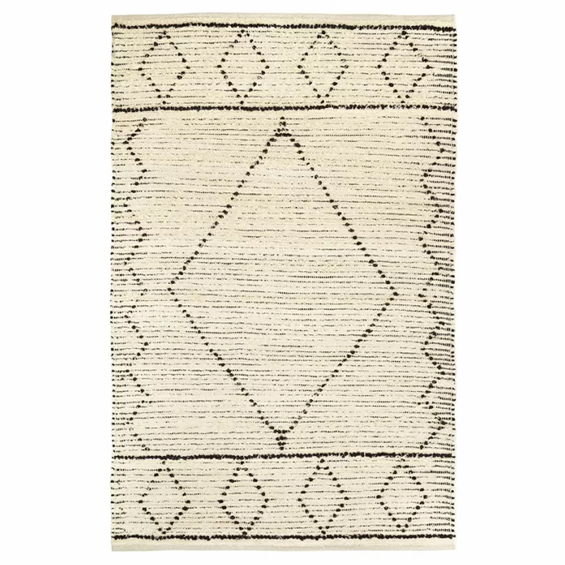 Ковер из переработанного хлопка с с геометрическим узором Eloise Patterns Бежевый Ковер из переработанного хлопка с с геометрическим узором Eloise Patterns Бежевый в Орле | Loft Concept