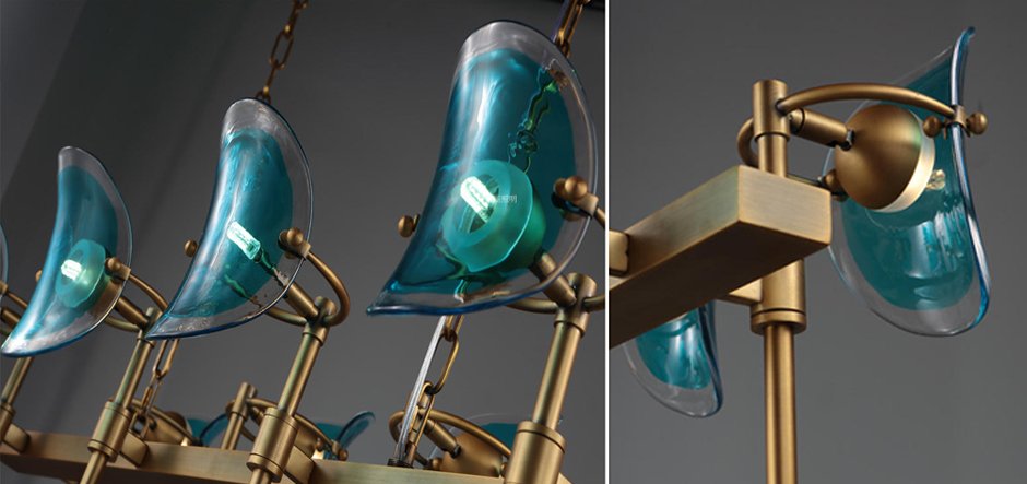 Люстра Lily Turquoise Glass rectangle Люстра Lily Turquoise Glass rectangle - Loft-Concept в Орле