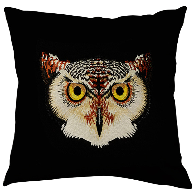Декоративная подушка Стиль Gucci Owl Black Черный Коричневый Желтый Бежевый Декоративная подушка Стиль Gucci Owl Black Черный Коричневый Желтый Бежевый в Орле | Loft Concept