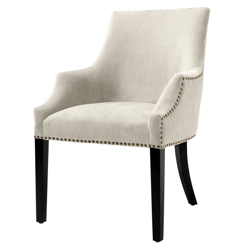 Стул Eichholtz Dining Chair Legacy sand Молочный Черный Латунь Античная полированная Стул Eichholtz Dining Chair Legacy sand Молочный Черный Латунь Античная полированная в Орле | Loft Concept