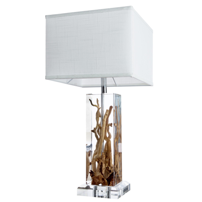 Настольная лампа Kisimi Table Lamp II Белый Коричневый Хром Настольная лампа Kisimi Table Lamp II Белый Коричневый Хром в Орле | Loft Concept