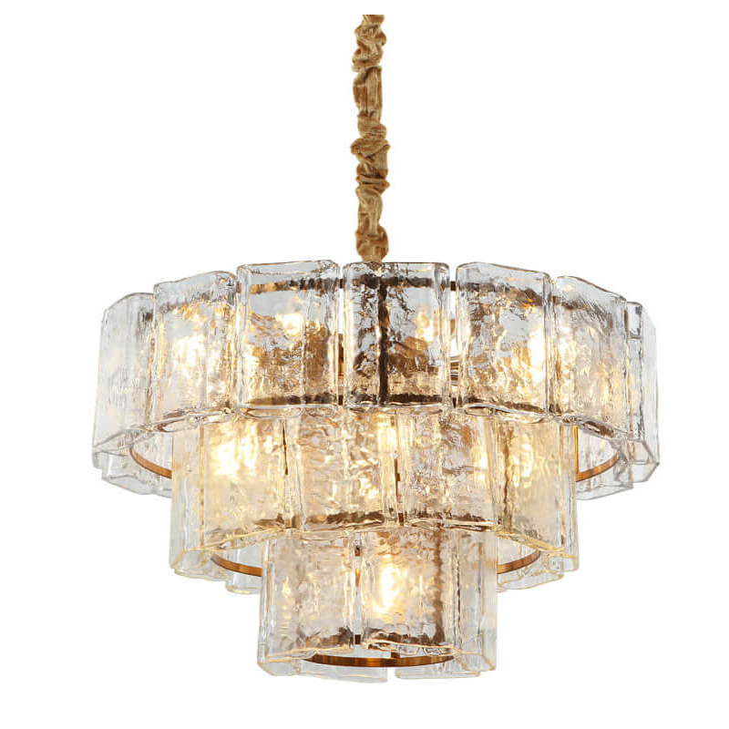 Люстра многоярусная Textured Glass Chandelier D60 Бронза Прозрачное Стекло Люстра многоярусная Textured Glass Chandelier D60 Бронза Прозрачное Стекло в Орле | Loft Concept