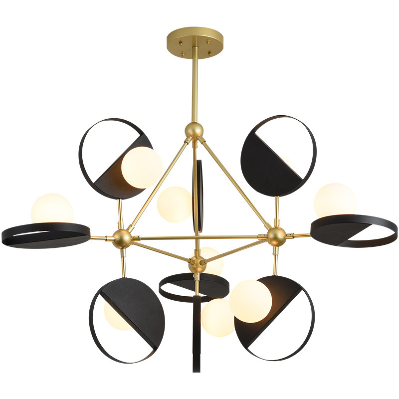 Люстра Travis Chandelier Золотой Черный Белый Люстра Travis Chandelier Золотой Черный Белый в Орле | Loft Concept