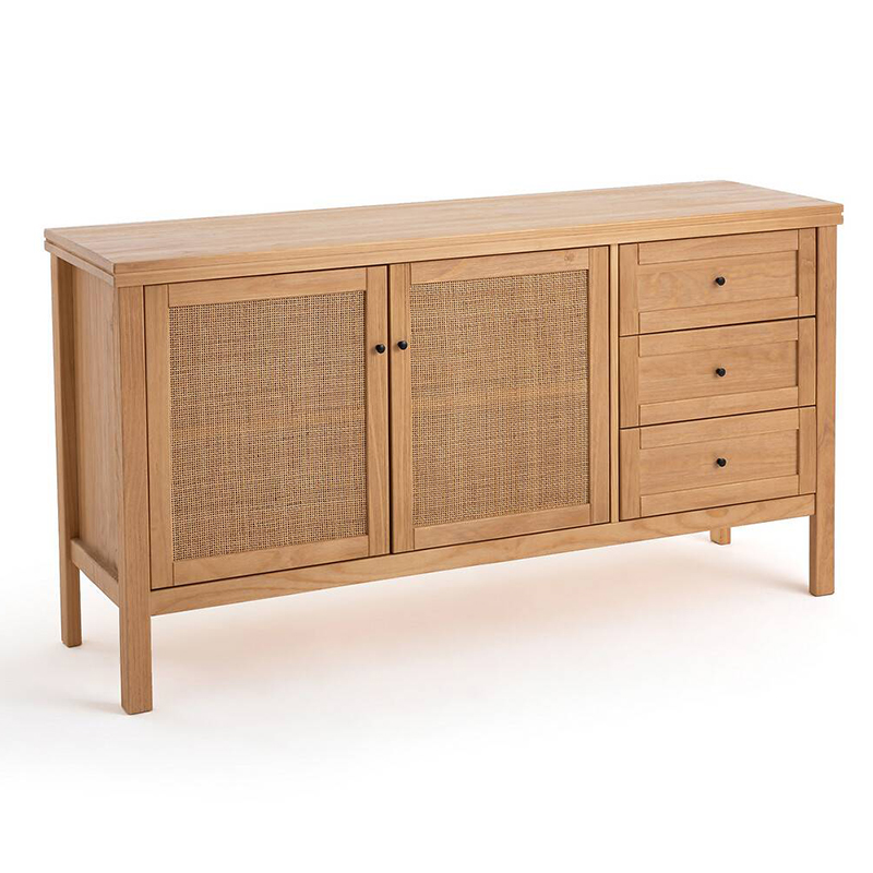 Комод в скандинавском стиле с 2-мя плетеными дверцами Niels Wicker Chest of drawers Древесина Комод в скандинавском стиле с 2-мя плетеными дверцами Niels Wicker Chest of drawers Древесина в Орле | Loft Concept