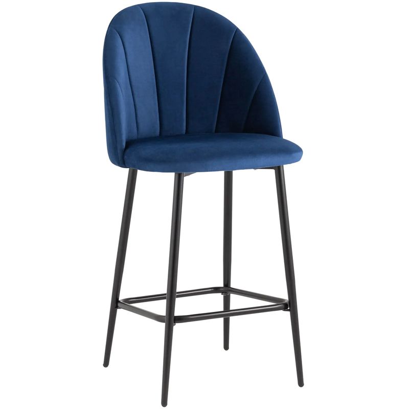 Барный Стул Balsari S Chair Синий Велюр Синий Черный Барный Стул Balsari S Chair Синий Велюр Синий Черный в Орле | Loft Concept