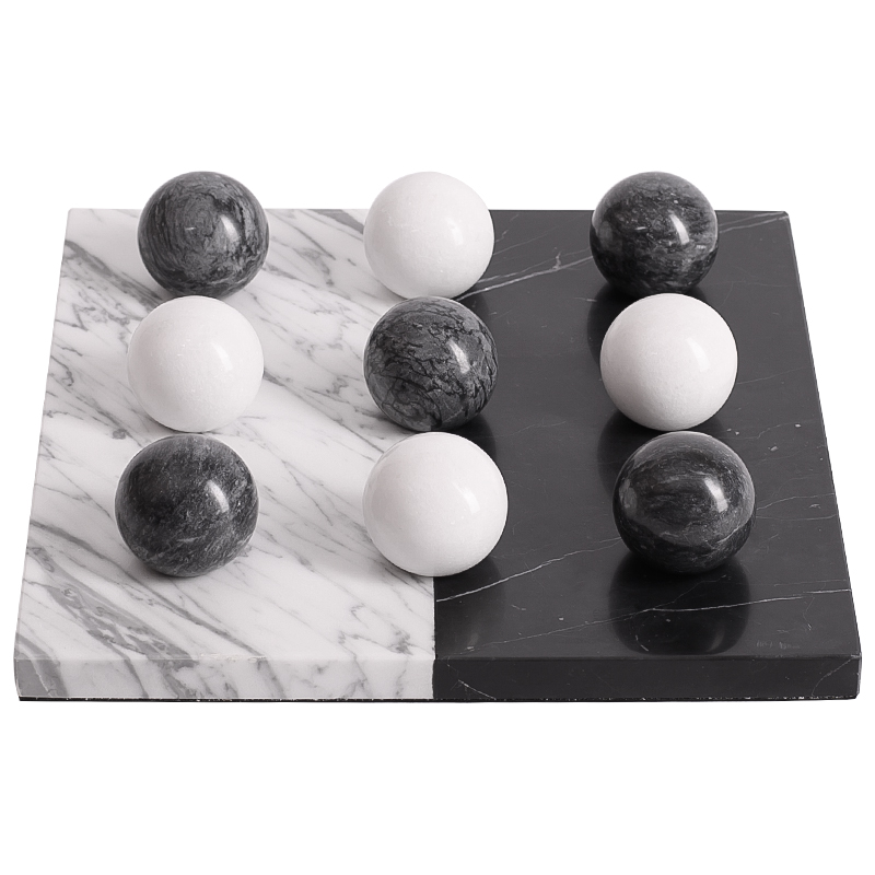 Аксессуар для интерьера Marble Board and Balls Черный Мрамор Nero Белый Мрамор Bianco Белый Аксессуар для интерьера Marble Board and Balls Черный Мрамор Nero Белый Мрамор Bianco Белый в Орле | Loft Concept