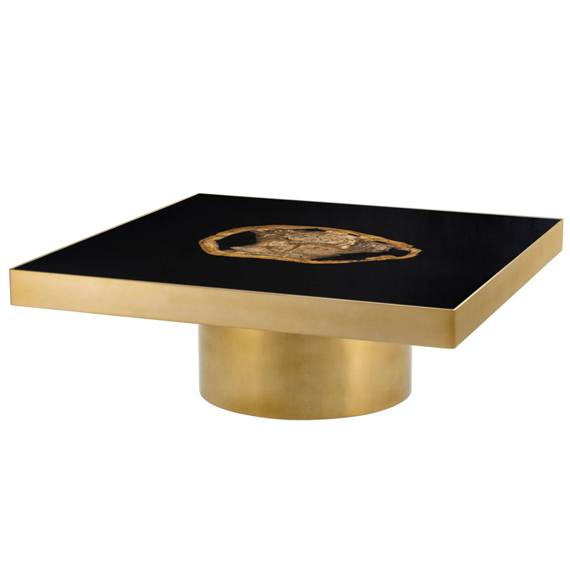 Кофейный стол Eichholtz Coffee Table Villirs матовое золото Черный Коричневый Кофейный стол Eichholtz Coffee Table Villirs матовое золото Черный Коричневый в Орле | Loft Concept