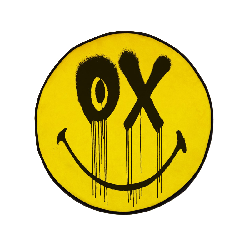 Подушка OX Cushion Smiley by Andre Saraiva Желтый Черный в Орле | Loft Concept 