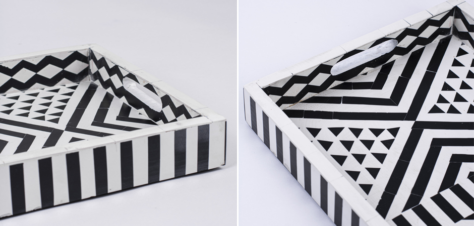 Поднос Инкрустация кость Black And White Bone Inlay Tray Поднос Инкрустация кость Black And White Bone Inlay Tray - Loft-Concept в Орле